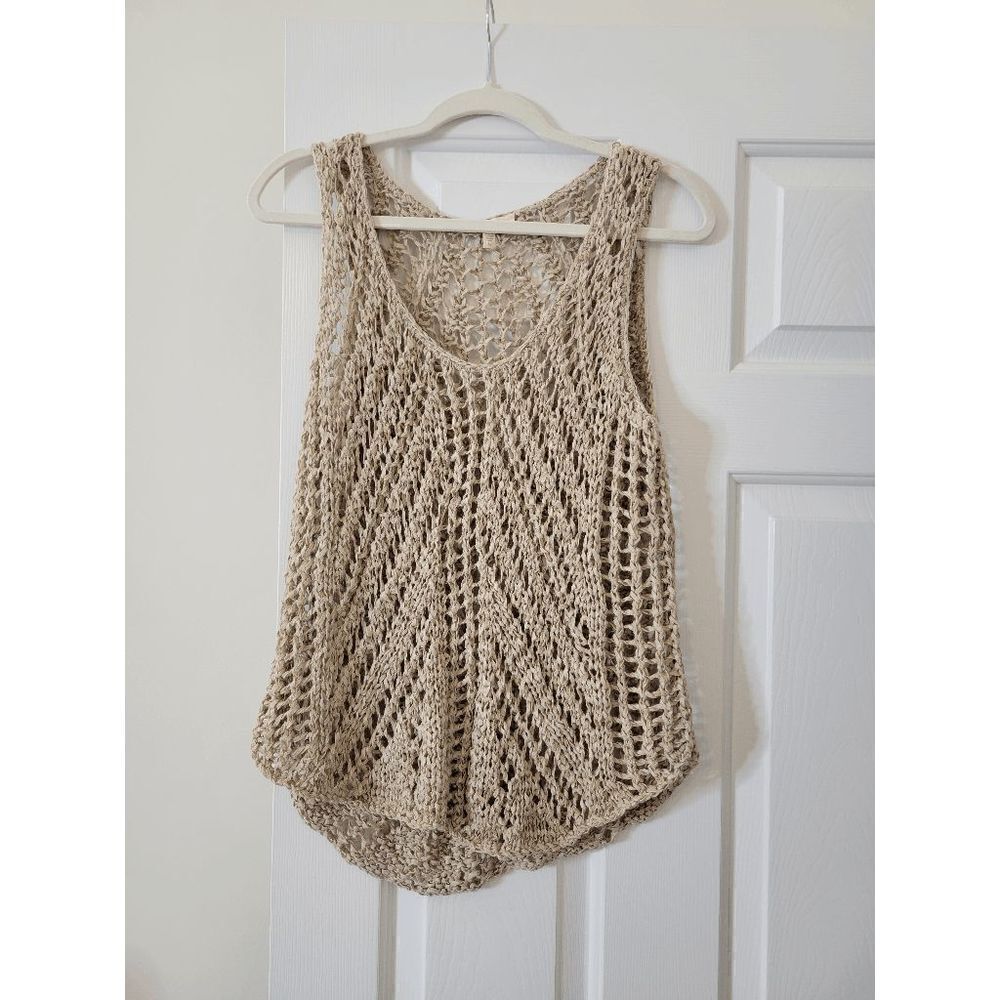 Eileen Fisher Hand Knit Tape Tank Neutral/Beige M
